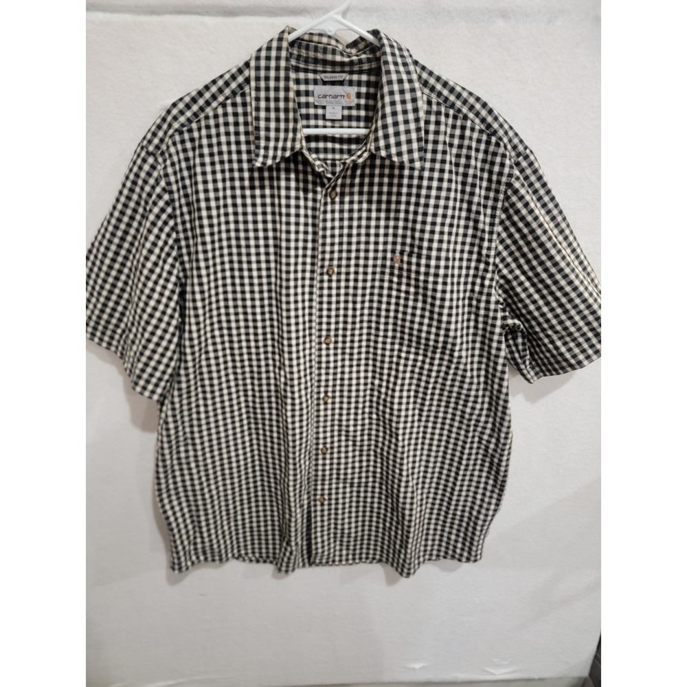 Carhartt Mens XL Plaid Button Down Work Shirt Relaxed Fit 100% Cotton 100387-001